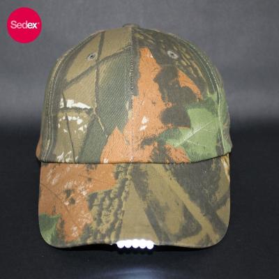 China SEDEX 4-Pillar JOINT Hat Factory 6 Panels Camouflage Baseball Cap With Built-in Led Light for sale