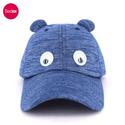 China Sedex COMMON Jersey Soft Fabric Bear Ear Baseball Cap For Kids And Child for sale