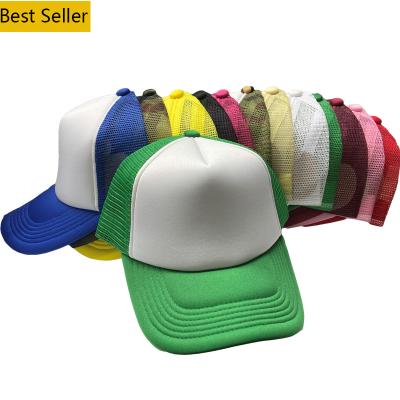 China Custom Baseball Mesh Foam Hat Trucker Hip Hop Logo 5 Panel Sports Gorras Gorros Embroidery Cotton Printing Dad Cap Wholesale COMMON White for sale