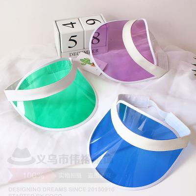 China Plastic-Elastic PVC Band Muti Color Sun Visor Hat Cap for sale