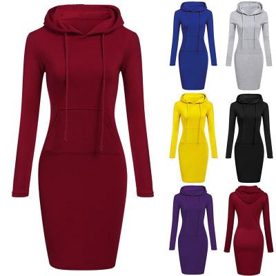 China CHD0001W Hot Sale Windproof Women Plus Size Fashion Hoodi Loose Dress Ladies Sweatshirts Hoodies Outdoor Dresses for sale