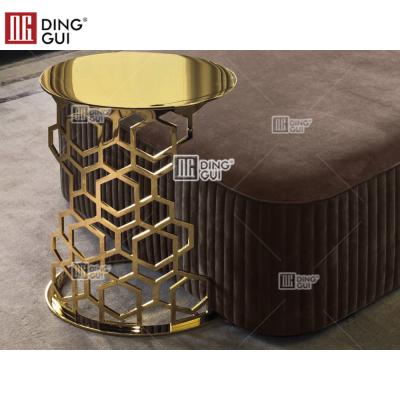 China Round Metal Hardware (Other) Side Adjustable High End Luxury Table All Metal Coffee Table Coffee Table for sale