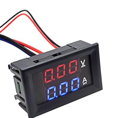 China Digital Display DC4.5-30V AC0-2A, 5A, 10A, 50A, 100A Voltmeter&Ammeter Dual LED Meter 48x29x21mm for sale