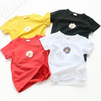 China Casual Kids Short Sleeve T-shirt Custom Logo Printing 100% Cotton Plain White Kids Baby Boy T-shirts for sale