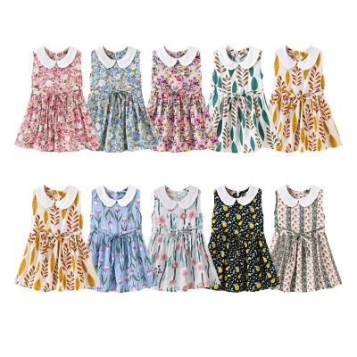 China 2023 Summer Girls Dress Butterfly Printed Princess Cotton Dress Children's Sleeveless Skirt Summer Smart Casual Kids Clothing for sale