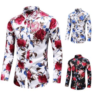 China Whosale High Quality Anti-pilling Men's Long Sleeve Shirts Digital Printing Fashion For Men for sale