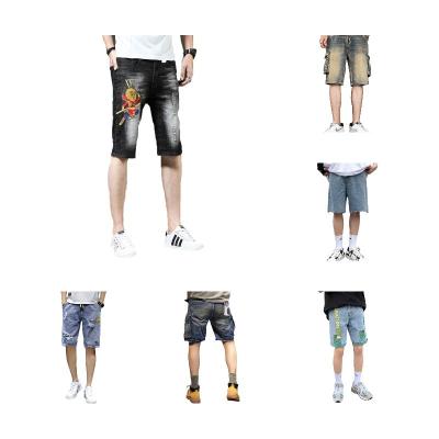 China Custom Embroidery Men's Towel Embroidery QUICK DRY Cotton 3d Chenille 100% Denim Shorts for sale