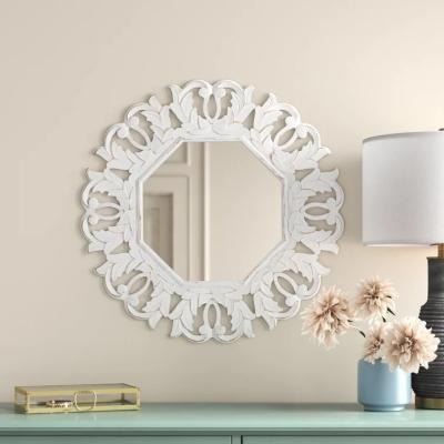 China Art Deco Home Source Macrame Mirror Wall Hanging Around Accent Distressed Mirror for sale