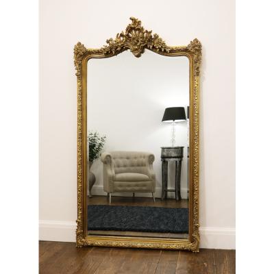 China Vintage Home Elegant Handmade Mirror Ornate Antique Golden Arched Mirror Full Source for sale