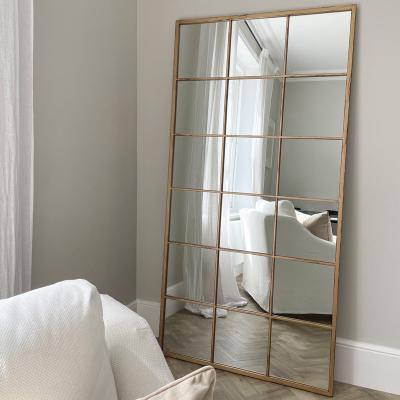 China Vintage Home Gold Vintage Industrial Source Metal Window Integral Mirror for sale