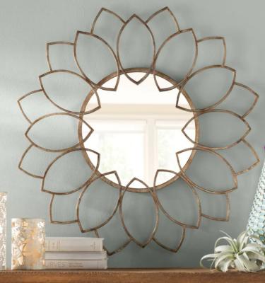 China Modern Design Wedding Makeup Mirror Bathroom Decor Wall Mirror Art Mirror For Dining Room Metal Art Deco Home Source Wall for sale