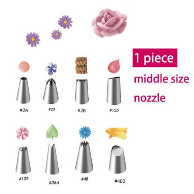 China Viable Wholesale Supplies Baking Pastry Medium Large Stainless Steel Cake Decorating Nozzles Icing Piping Tip for sale