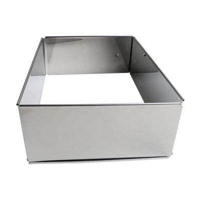 China Stainless Steel Adjustable Cake Ring #430s/s Mousse Rectangle Baking Molds for sale