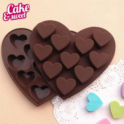 China New Designed 3d Silicon Shaped Geometric Shaped Cake Viable 10 Big Ice Cream Shape Bubble Tools Decorating Chocolate Heart Mold for sale