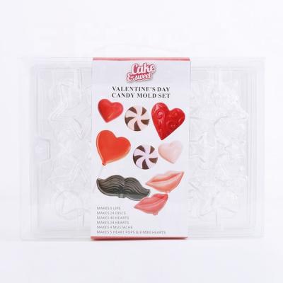 China LFGB Sustainable High Quality Custom Kitchen Baking Clear Plastic Cute Sexy Kisses Chocolate Mold for sale