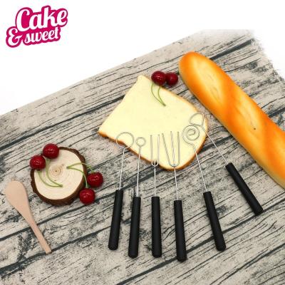 China 6 Piece Disposable Fondant Kitchen Tool Accessories PP Handle Stainless Steel Chocolate Making Decorating Tools for sale