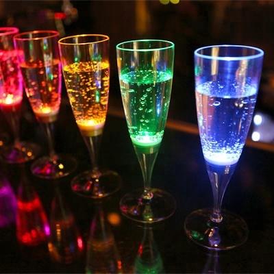 China Beautiful Colorful LED Party Supplies Light Up Water Cup Glass Flashing Plastic Wine Glass for sale