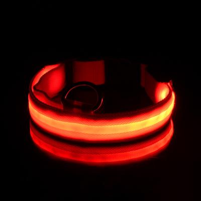 China Viable Wholesale Lightweight Dog Collar Customized USB Rechargeable Rainproof Led Dog Collar for sale