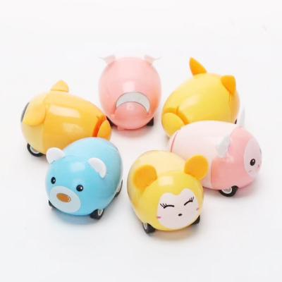 China Mini Toy Wholesale Plastic Small ABS Kids Toys Color Mini Pull Back Animal Toy Car for sale