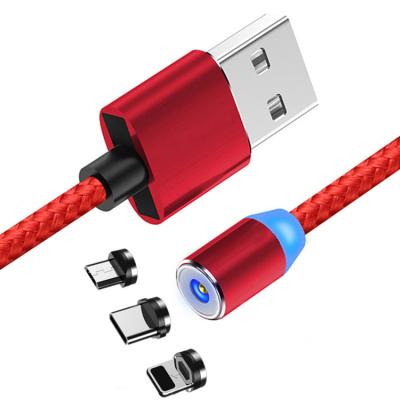 China MP3/MP4 Player 3 in 1 Colorful Cable 2A Fast Charge with Magnetic Data Transfer USB Cable Green Blue Red Rainbow 1m for sale