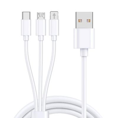 China MP3/MP4 Player Mobile Phone Charger Cable Cable USB Fast Charging Type c Data Line 3 in 1 Charging PVC 1m 2m Cable for sale