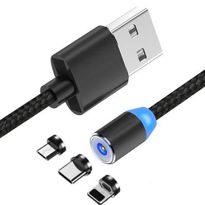 China High Quality MP3/MP4 Player 3 in 1 Mobile Phone Charger Led Magnetic USB Charging Cable for sale