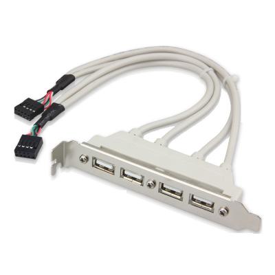 China PC OEM USB2.0 Custom Extension Bulkhead External Cable with 4 Ports for Motherboard USB Adapter for sale