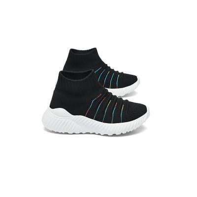 China EVA OEM CUSTOMIZATION Manufacture Price breathable blue black  Fly woven Lightweight Kids Fashion Sneakers for sale