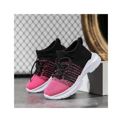 China EVA OEM CUSTOMIZATION new product Fashion Footwear Casual Mesh Fly woven fabric Casual Sneakers children sport shoes for sale