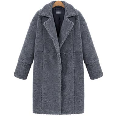 China Other 2020 European Women's Cashmere Solid Color Coat Jacket Mid Length Long Sleeve Woolen Women for sale