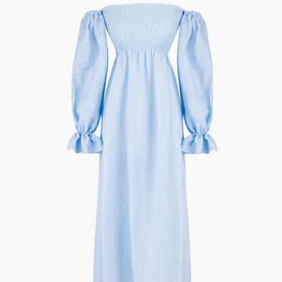 China Guangzhou Newest Clothing Fashion Plus Size Linen Dress For Women With A Matching Hair Ribbon for sale