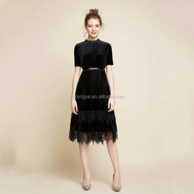 China Sustainable Style American Lady Casual Dresses Lace Dresses 2017 New Autumn/Spring Short Sleeve For Women for sale