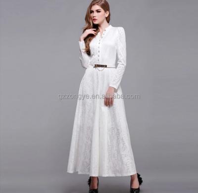 China Antistatic Plus Size Formal Dresses 2014 White Lace Evening Dress for sale