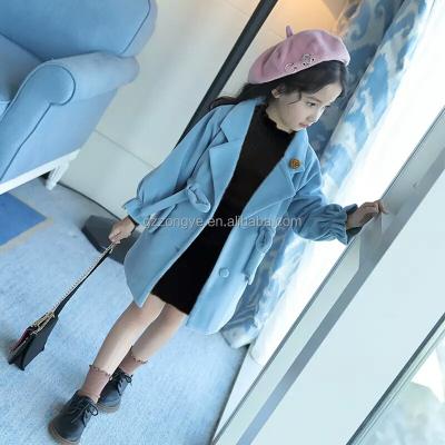 China New Design Fashion Children's Winter Warm Breathable Fabric Kids Girls Coat Children's Fur Waist Woolen Coat for sale