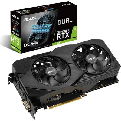 China RTX Overclocked 6G GDDR6 Dual-fan EVO Edition VR DisplayPort DVI Desktop Ready 2060 Graphics Card for sale