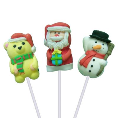 China Natural Hot Selling Snowman Santa Claus Marshmallow Lollipops Fruity Pop for sale