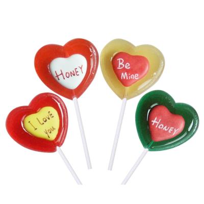 China Natural Multicolor Fruity Candy Heart Rose Handmade Sweet Lollipop for sale