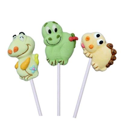 China Lovely full size dinosaur marshmallow mallowpop lollipop candy for sale