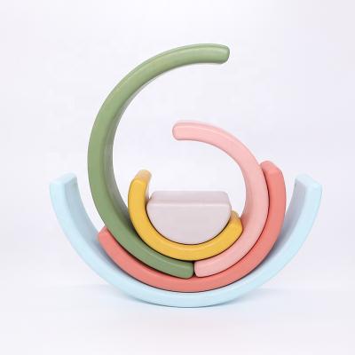 China Toy Asweets New 2022 Wooden Educational Wooden Toys Rainbow Stacking Toy Educational Toys for sale