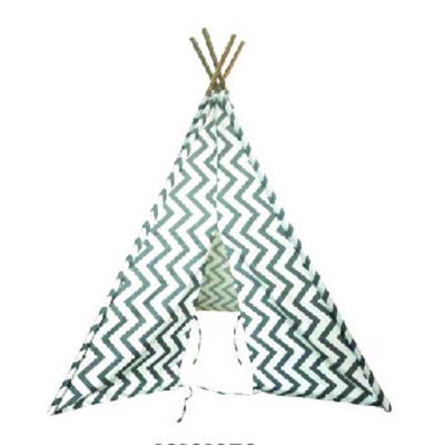 China 4Polys Teepee Tent Kid's Play Room Canvas Eco-Friendly Indian Teepee Gray Diagonal Stripe For Kids Teepees for sale