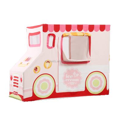 China Popular Handmade Pink Eco-friendly Fabric Ice Cream Parking Truck Playhouse Kids Play Tent Party Tents for sale