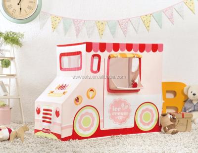 China Qualified Fireproof Mushroom Canvas Toy Playhouse Ice Cream Truck Tent Eco-friendly Indoor Kids Play Tent for sale