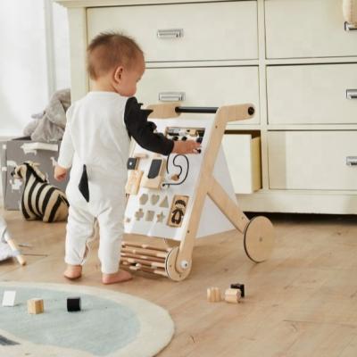 China Asweets Pull and Push Baby Walker Hot Sale Wooden Baby Learning Activity Walker 18