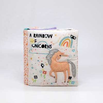 China Asweets Baby Wooden Cloth Book My First Unicorn Book Animal Book for sale