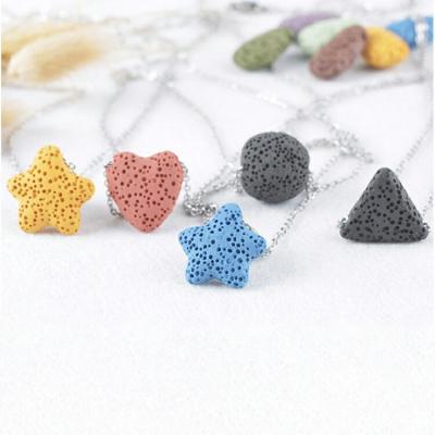 China 3 Years Factory Sale Various Aromatherapy Lava Stone Oil Diffuser Necklace Jewelry for sale