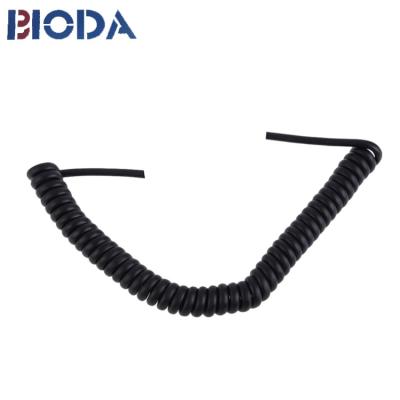 China Industrial Shielded Black DC 3 Core Spiral Spring Electrical Power Cable for sale