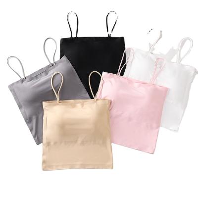 China Satin QUICK DRY Solid Soft Seamless Tube Top Bra With Thin Strap For Girls for sale