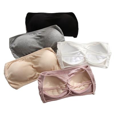 China Fashion Seamless Push Up Women's Invisible Strapless Anti-Glare Soft Wrap Bra Tube Top QUICK DRY Women for sale