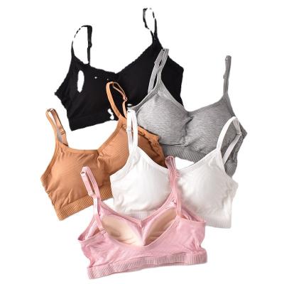 China QUICK DRY Bra Underwear Women No Small Steel Ring Chest Gather Sports Invest Girls Base Clamp Tube One Piece Bra for sale