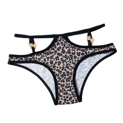 China Antibacterial buckle underwear leopard-copy girl's antibacterial buckle underwear plus size belt cavity lift hip waist sexy slim briefs for sale